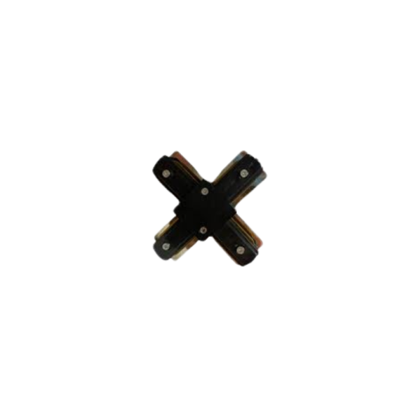 Conector Forma X Negro para Riel