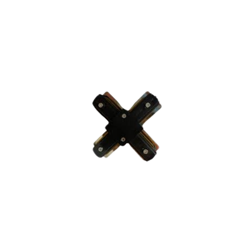 Conector Forma X Negro para Riel