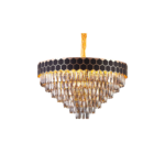 Lámpara Circular Dorada con Cristal