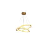 Lámpara Colgante Doble Aro Metal Dorado