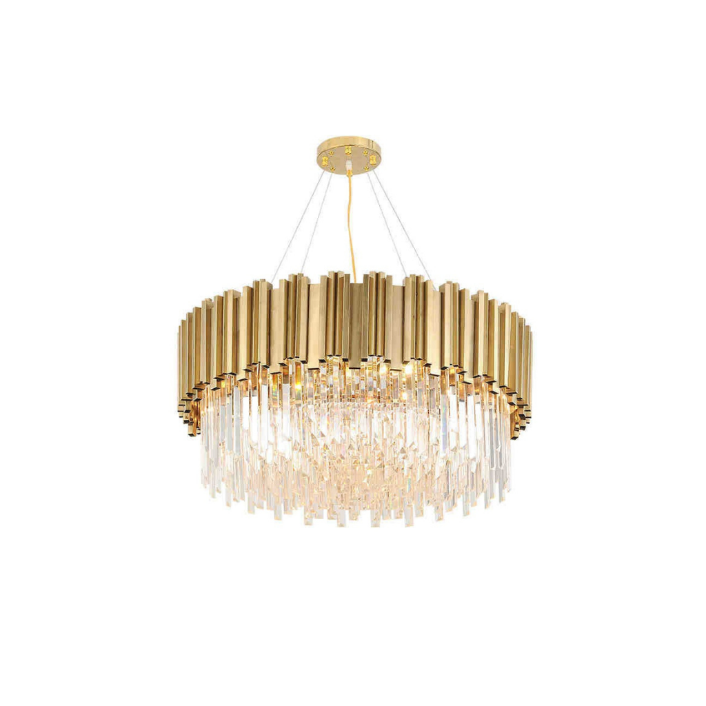 Lámpara Colgante Dorada Cristal Elegante