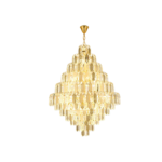 Lámpara Colgante Dorada Cristal Metal