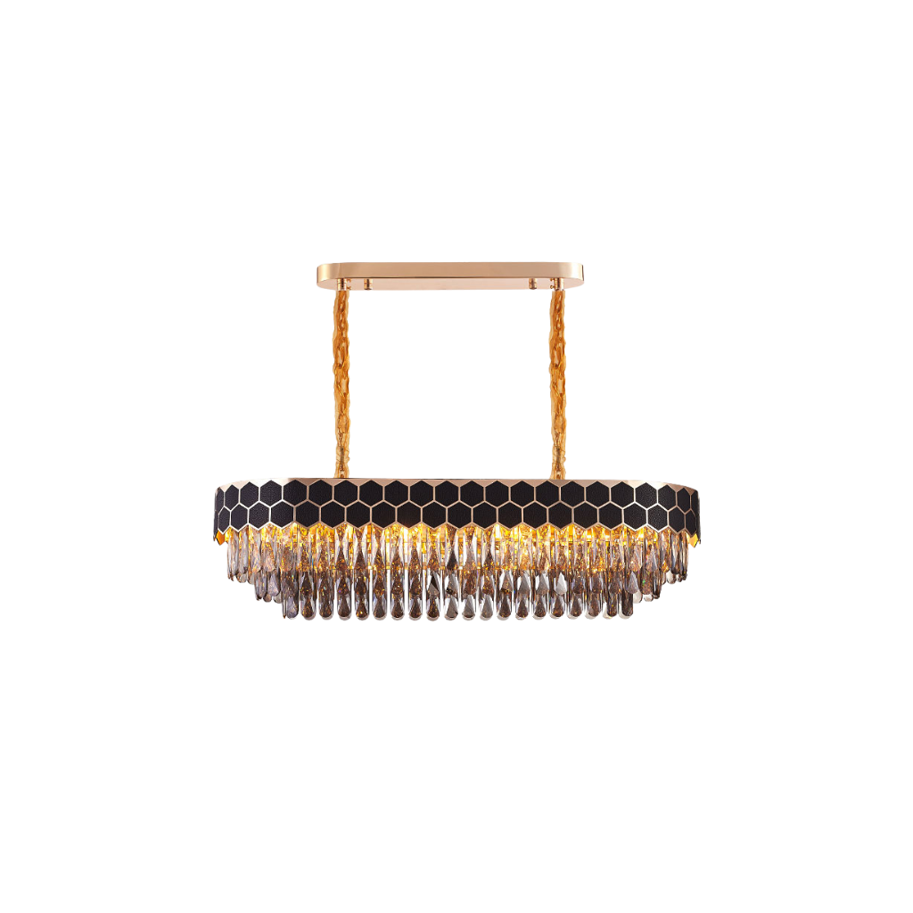 Lámpara Colgante Dorada Elegancia Crystal