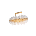 Lámpara Colgante Dorada Metal Cristal