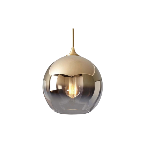 Lámpara Colgante Dorada Metal Vidrio