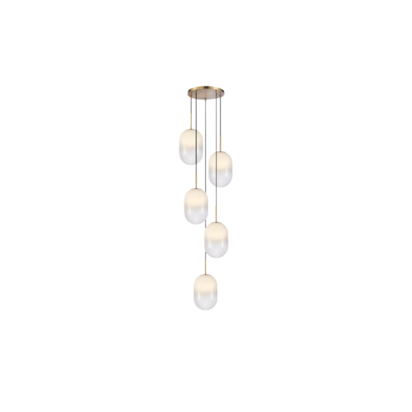 Lámpara Colgante Dorada Moderna 5 Luces