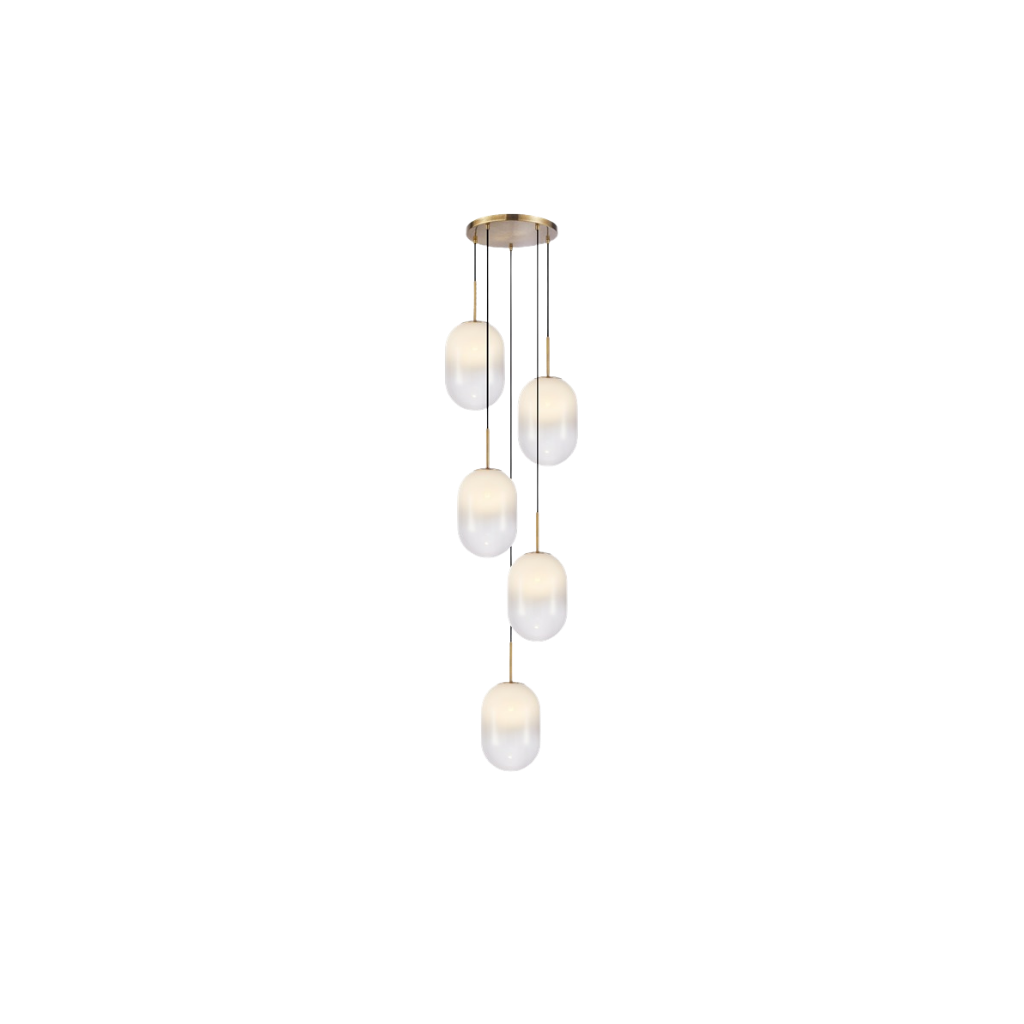 Lámpara Colgante Dorada Moderna 5 Luces