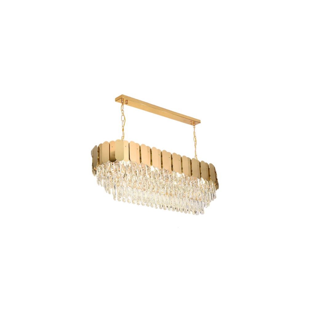 Lámpara Colgante Elegante Cristal Dorado