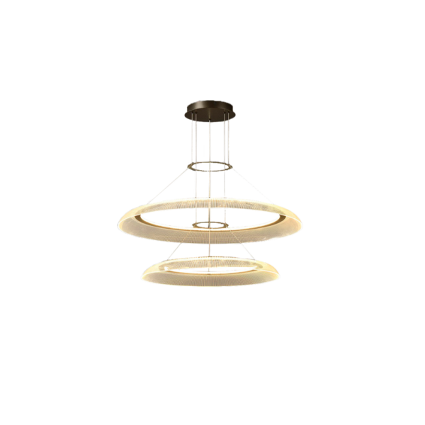 Lámpara Colgante LED 2 Aros Negro Dorado