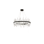 Lámpara Colgante Metal Negro Cristal