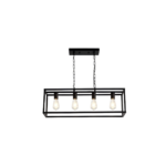 Lámpara Colgante Moderna 4 Luces Negra