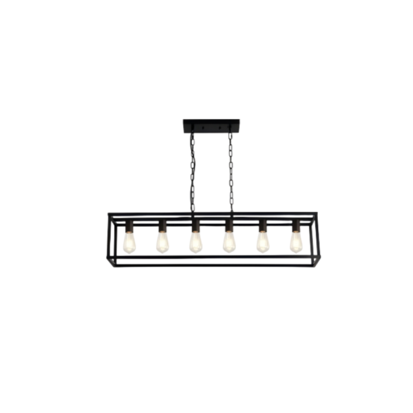 Lámpara Colgante Negra 6 Luces