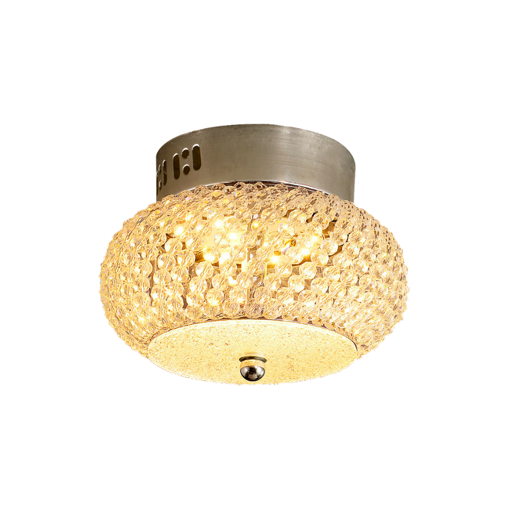 Lámpara LED de techo metal cristal