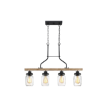 Lámpara colgante 4 luces metal vidrio