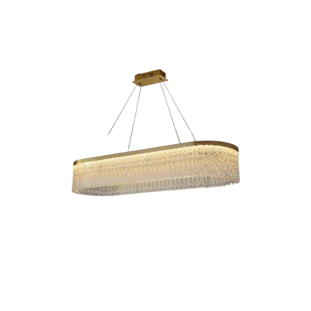 Lámpara colgante dorada LED elegante