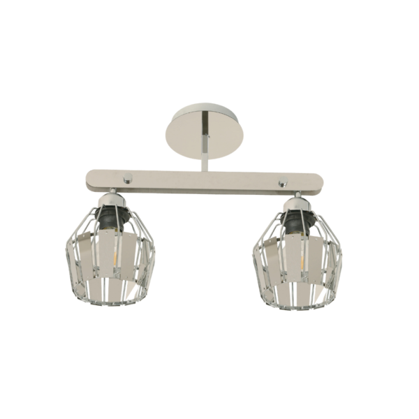 Lámpara de techo cromada 2 luces