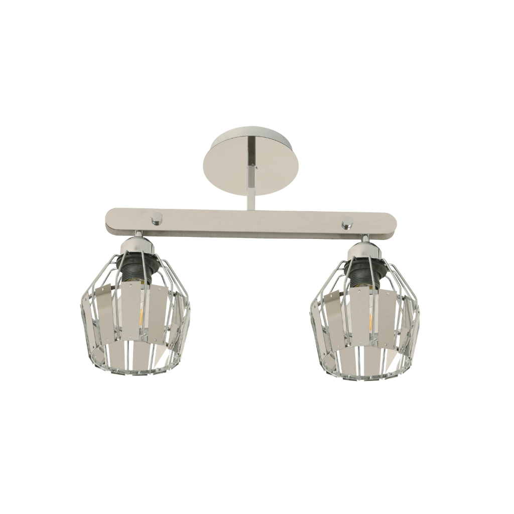 Lámpara de techo cromada 2 luces