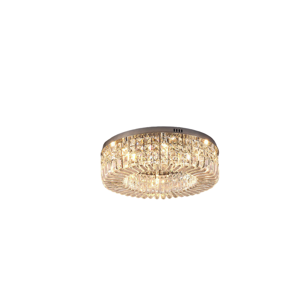 Lámpara de techo cromo y cristal elegante
