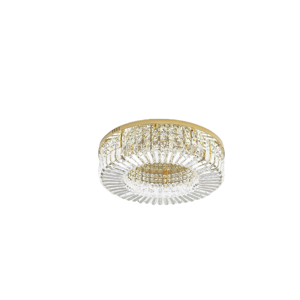 Lámpara de techo dorada con cristal elegante