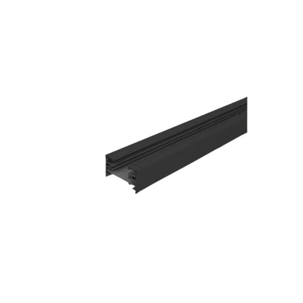 Riel Sobresponer 1M Negro Doble Circuito