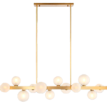 Lámpara colgante dorada elegante 12 luces