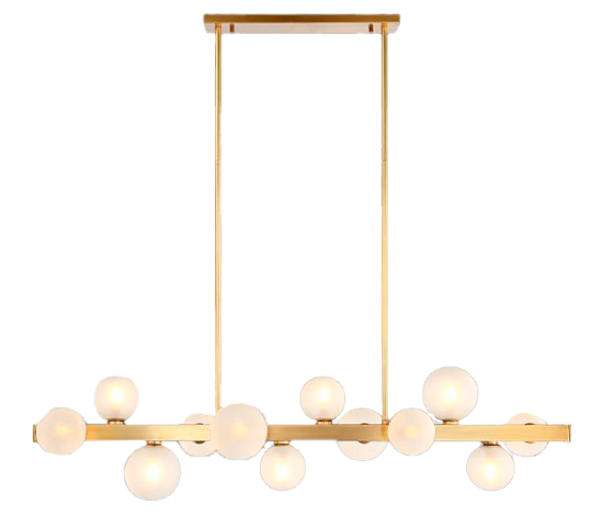 Lámpara colgante dorada elegante 12 luces