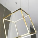 Lámpara colgante cubo LED espejo