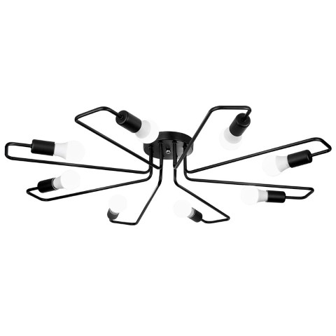 Lámpara Techo Industrial Negra 8 LED