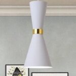 Lámpara Colgante Blanca y Dorada Elegante