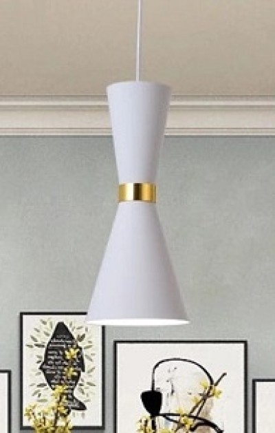 Lámpara Colgante Blanca y Dorada Elegante