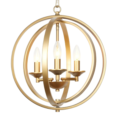 Lámpara Colgante Dorada Metal Chandelier