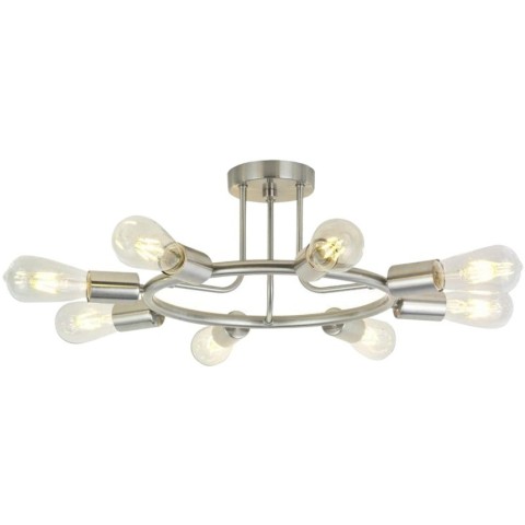 Lámpara Chandelier 8 Luces Cromo Moderna