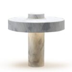 Lámpara de mesa elegante mármol blanco