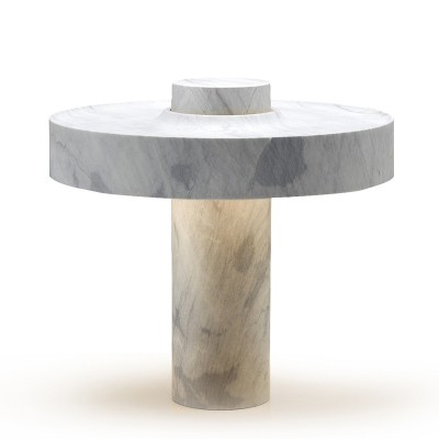 Lámpara de mesa elegante mármol blanco