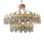 Lámpara colgante dorada de cristal elegante