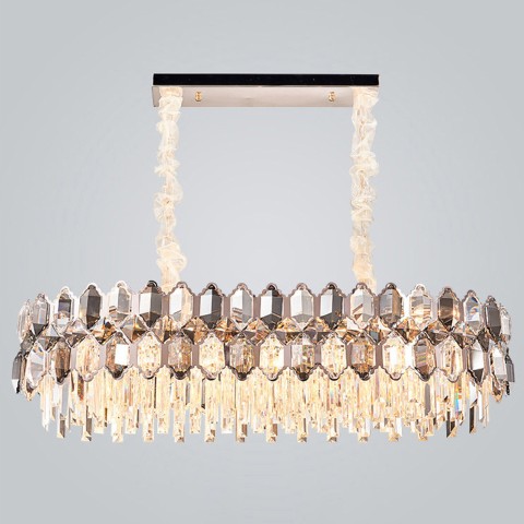 Lámpara Colgante Dorada Metal Cristal