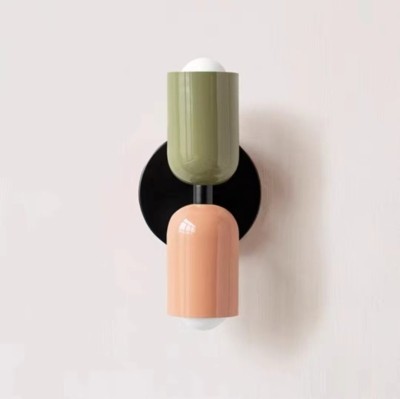Lámpara de Pared Negra Verde Rosa