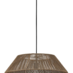 Lámpara Colgante Metal y Rattan Moderna