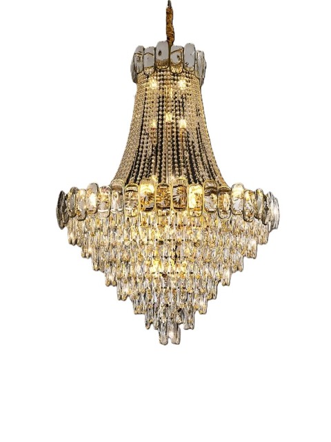 Lámpara Colgante Dorada Cristal Elegante