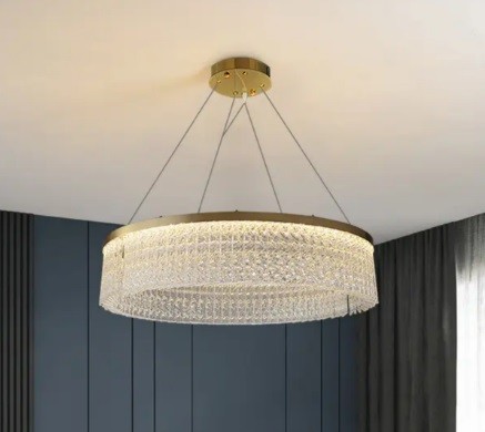 Lámpara Colgante Dorada LED Elegante