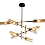 Candelabro Elegante Latón Negro Ámbar