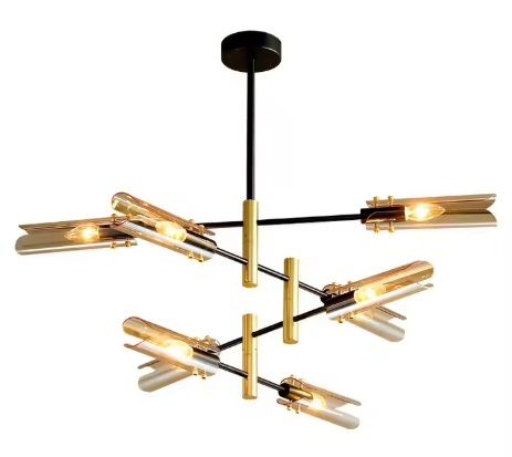 Candelabro Elegante Latón Negro Ámbar