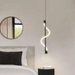 Lámpara colgante LED blanco y latón