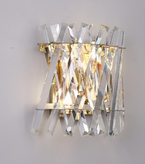 Aplique de Pared Dorado con Cristal