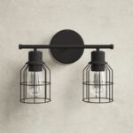 Aplique de pared doble E27 negro