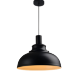 Lámpara Campana Metal Negro Moderna