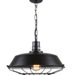 Lámpara Campana Metal Negro Moderna