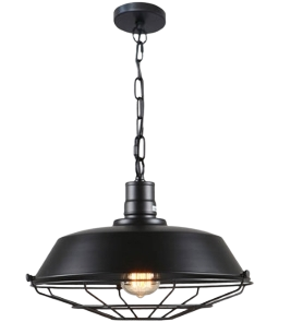 Lámpara Campana Metal Negro Moderna