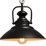 Lámpara Colgante Industrial Metal Negro