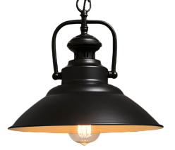 Lámpara Colgante Industrial Metal Negro